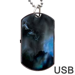 Space Star Blue Sky Dog Tag Usb Flash (two Sides)