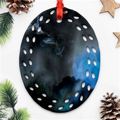 Space Star Blue Sky Ornament (oval Filigree)