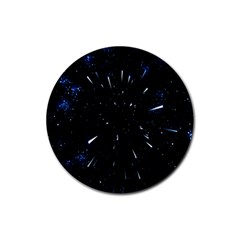 Space Warp Speed Hyperspace Through Starfield Nebula Space Star Line Light Hole Rubber Coaster (round)  by Mariart