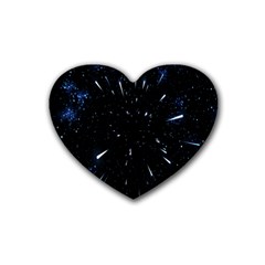 Space Warp Speed Hyperspace Through Starfield Nebula Space Star Line Light Hole Heart Coaster (4 Pack)  by Mariart