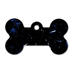 Space Warp Speed Hyperspace Through Starfield Nebula Space Star Line Light Hole Dog Tag Bone (one Side) by Mariart