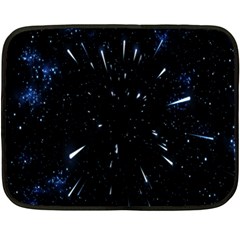 Space Warp Speed Hyperspace Through Starfield Nebula Space Star Line Light Hole Fleece Blanket (mini) by Mariart