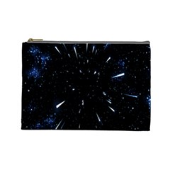 Space Warp Speed Hyperspace Through Starfield Nebula Space Star Line Light Hole Cosmetic Bag (large) 