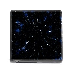 Space Warp Speed Hyperspace Through Starfield Nebula Space Star Line Light Hole Memory Card Reader (square) by Mariart