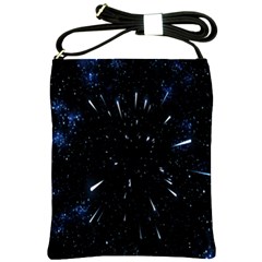 Space Warp Speed Hyperspace Through Starfield Nebula Space Star Line Light Hole Shoulder Sling Bags by Mariart