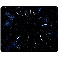 Space Warp Speed Hyperspace Through Starfield Nebula Space Star Line Light Hole Fleece Blanket (medium)  by Mariart