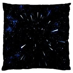 Space Warp Speed Hyperspace Through Starfield Nebula Space Star Line Light Hole Large Cushion Case (two Sides) by Mariart