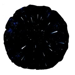 Space Warp Speed Hyperspace Through Starfield Nebula Space Star Line Light Hole Large 18  Premium Round Cushions