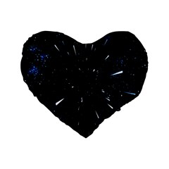 Space Warp Speed Hyperspace Through Starfield Nebula Space Star Line Light Hole Standard 16  Premium Heart Shape Cushions