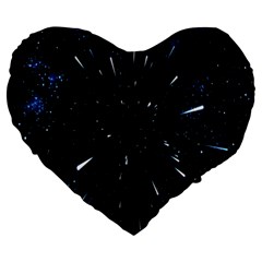 Space Warp Speed Hyperspace Through Starfield Nebula Space Star Line Light Hole Large 19  Premium Heart Shape Cushions by Mariart