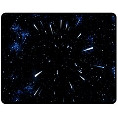 Space Warp Speed Hyperspace Through Starfield Nebula Space Star Line Light Hole Double Sided Fleece Blanket (medium)  by Mariart