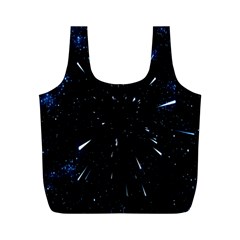 Space Warp Speed Hyperspace Through Starfield Nebula Space Star Line Light Hole Full Print Recycle Bags (m) 