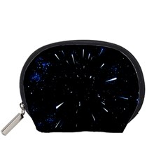 Space Warp Speed Hyperspace Through Starfield Nebula Space Star Line Light Hole Accessory Pouches (small)  by Mariart