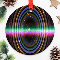 Spectrum Space Line Rainbow Hole Ornament (round)