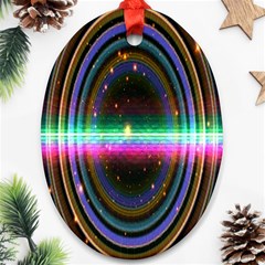 Spectrum Space Line Rainbow Hole Ornament (oval)