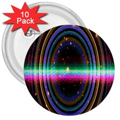 Spectrum Space Line Rainbow Hole 3  Buttons (10 Pack)  by Mariart