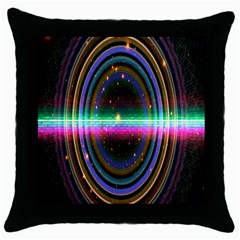 Spectrum Space Line Rainbow Hole Throw Pillow Case (black)