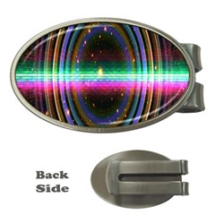 Spectrum Space Line Rainbow Hole Money Clips (oval) 