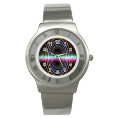 Spectrum Space Line Rainbow Hole Stainless Steel Watch by Mariart