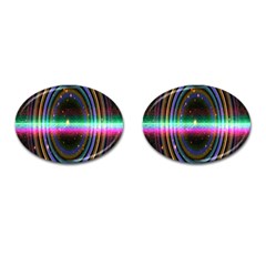 Spectrum Space Line Rainbow Hole Cufflinks (oval) by Mariart