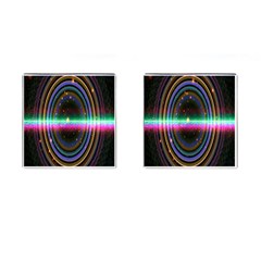 Spectrum Space Line Rainbow Hole Cufflinks (square) by Mariart