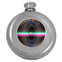 Spectrum Space Line Rainbow Hole Round Hip Flask (5 Oz) by Mariart