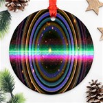 Spectrum Space Line Rainbow Hole Round Ornament (Two Sides) Front