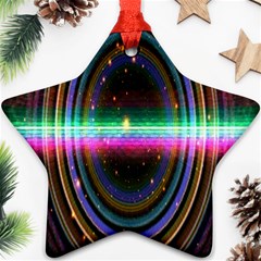 Spectrum Space Line Rainbow Hole Star Ornament (two Sides)