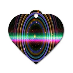 Spectrum Space Line Rainbow Hole Dog Tag Heart (two Sides) by Mariart