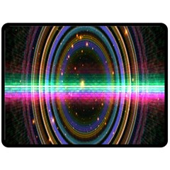 Spectrum Space Line Rainbow Hole Fleece Blanket (large)  by Mariart