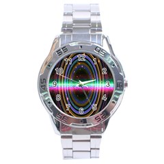 Spectrum Space Line Rainbow Hole Stainless Steel Analogue Watch