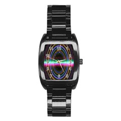 Spectrum Space Line Rainbow Hole Stainless Steel Barrel Watch by Mariart