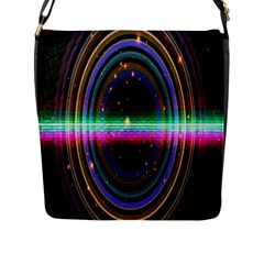 Spectrum Space Line Rainbow Hole Flap Messenger Bag (l)  by Mariart