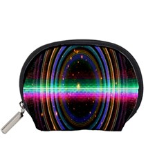 Spectrum Space Line Rainbow Hole Accessory Pouches (small)  by Mariart