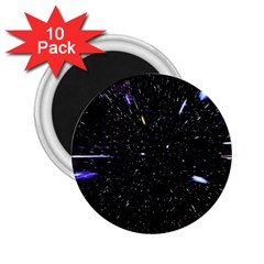 Space Warp Speed Hyperspace Through Starfield Nebula Space Star Hole Galaxy 2 25  Magnets (10 Pack) 