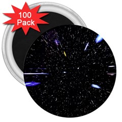 Space Warp Speed Hyperspace Through Starfield Nebula Space Star Hole Galaxy 3  Magnets (100 Pack) by Mariart