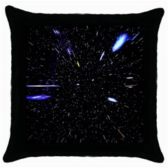 Space Warp Speed Hyperspace Through Starfield Nebula Space Star Hole Galaxy Throw Pillow Case (black) by Mariart