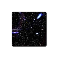 Space Warp Speed Hyperspace Through Starfield Nebula Space Star Hole Galaxy Square Magnet by Mariart