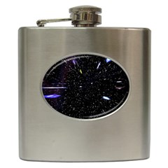 Space Warp Speed Hyperspace Through Starfield Nebula Space Star Hole Galaxy Hip Flask (6 Oz) by Mariart