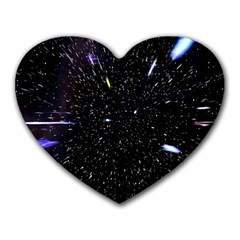 Space Warp Speed Hyperspace Through Starfield Nebula Space Star Hole Galaxy Heart Mousepads by Mariart