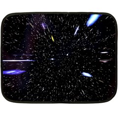 Space Warp Speed Hyperspace Through Starfield Nebula Space Star Hole Galaxy Double Sided Fleece Blanket (mini) 