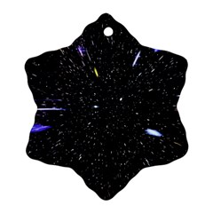 Space Warp Speed Hyperspace Through Starfield Nebula Space Star Hole Galaxy Ornament (snowflake) by Mariart