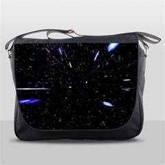 Space Warp Speed Hyperspace Through Starfield Nebula Space Star Hole Galaxy Messenger Bags by Mariart