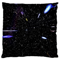 Space Warp Speed Hyperspace Through Starfield Nebula Space Star Hole Galaxy Large Cushion Case (two Sides) by Mariart