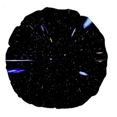 Space Warp Speed Hyperspace Through Starfield Nebula Space Star Hole Galaxy Large 18  Premium Round Cushions by Mariart