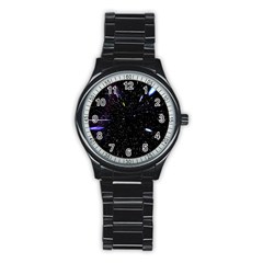 Space Warp Speed Hyperspace Through Starfield Nebula Space Star Hole Galaxy Stainless Steel Round Watch by Mariart