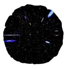 Space Warp Speed Hyperspace Through Starfield Nebula Space Star Hole Galaxy Large 18  Premium Flano Round Cushions by Mariart