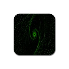 Space Green Hypnotizing Tunnel Animation Hole Polka Green Rubber Square Coaster (4 Pack)  by Mariart