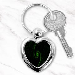 Space Green Hypnotizing Tunnel Animation Hole Polka Green Key Chains (heart)  by Mariart