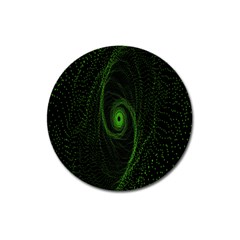 Space Green Hypnotizing Tunnel Animation Hole Polka Green Magnet 3  (round) by Mariart